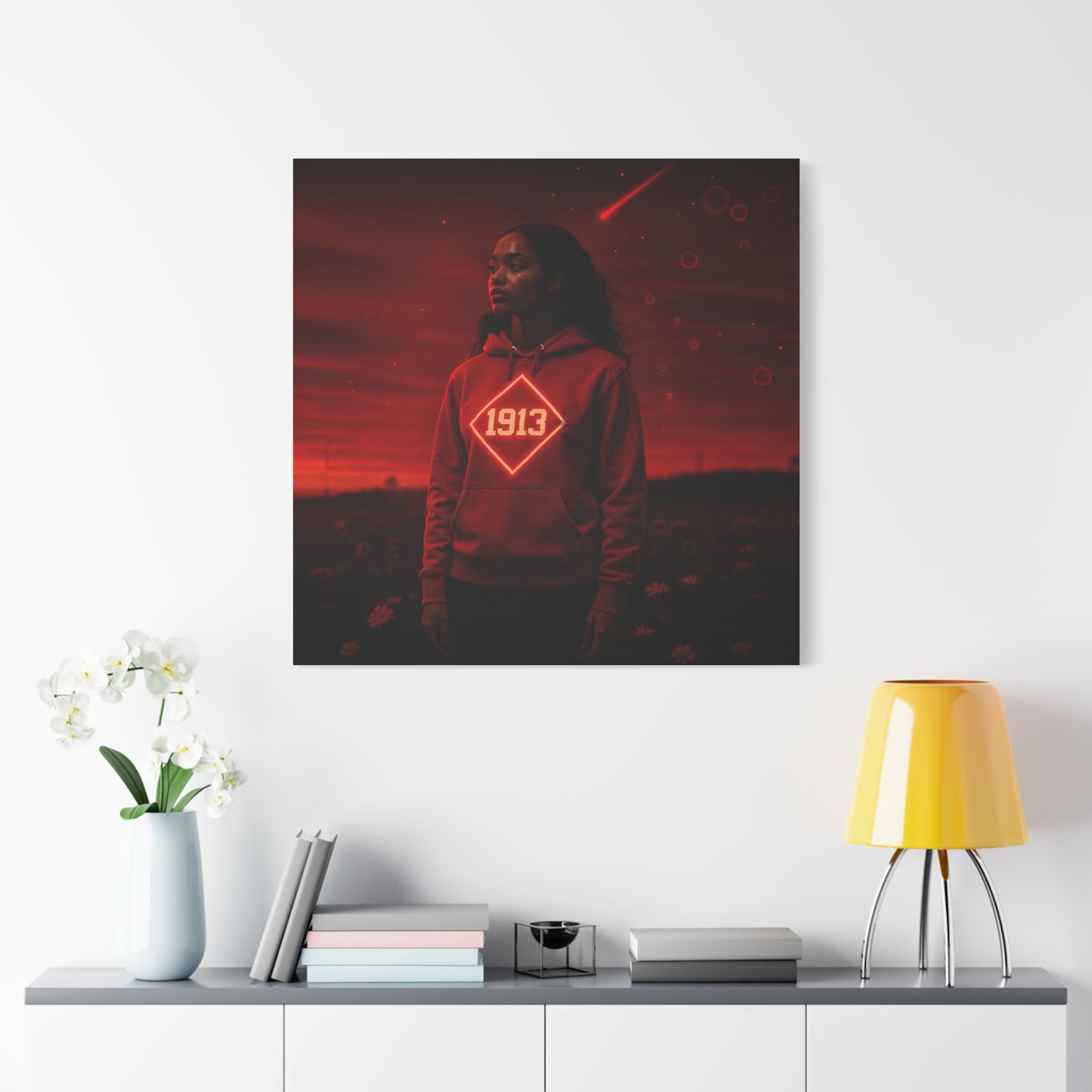 Crimson & cream hoodie Flame of Change sister of 1913