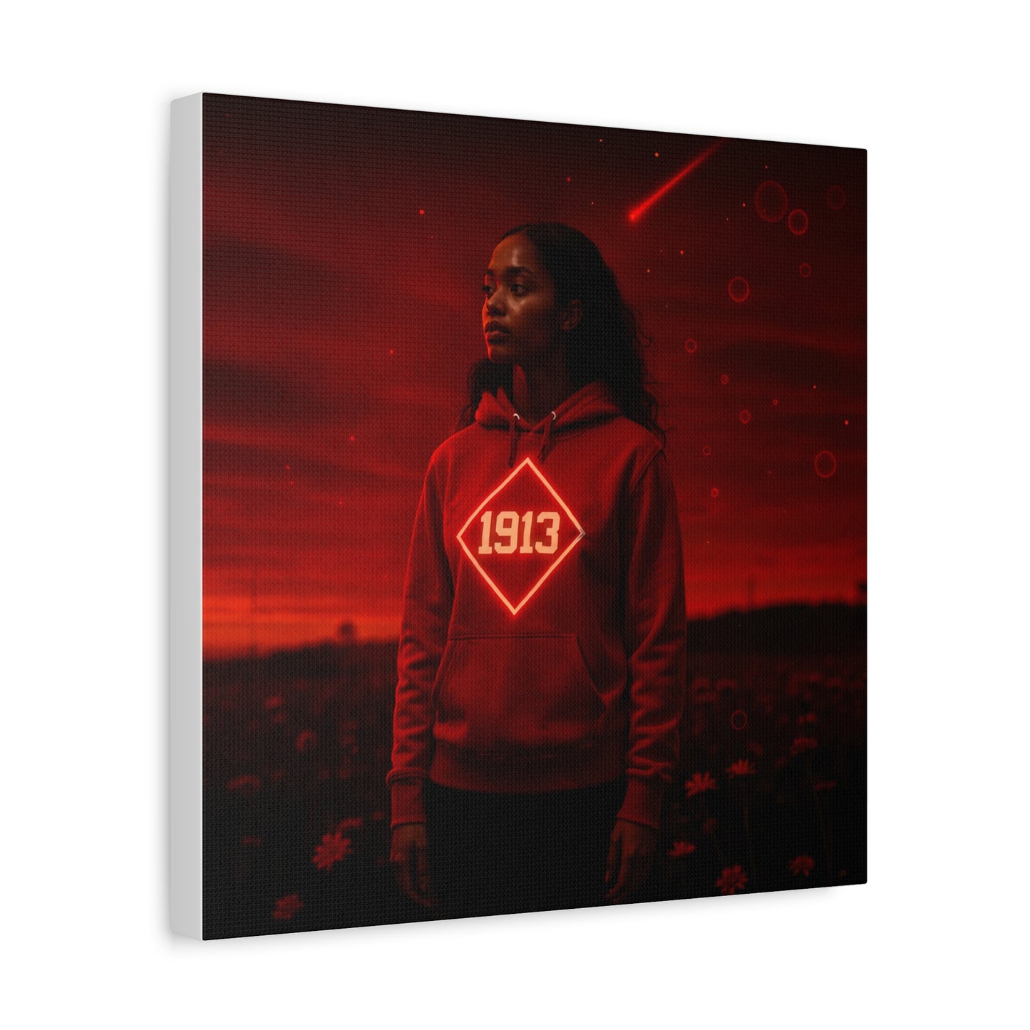 Crimson & cream hoodie Flame of Change sister of 1913