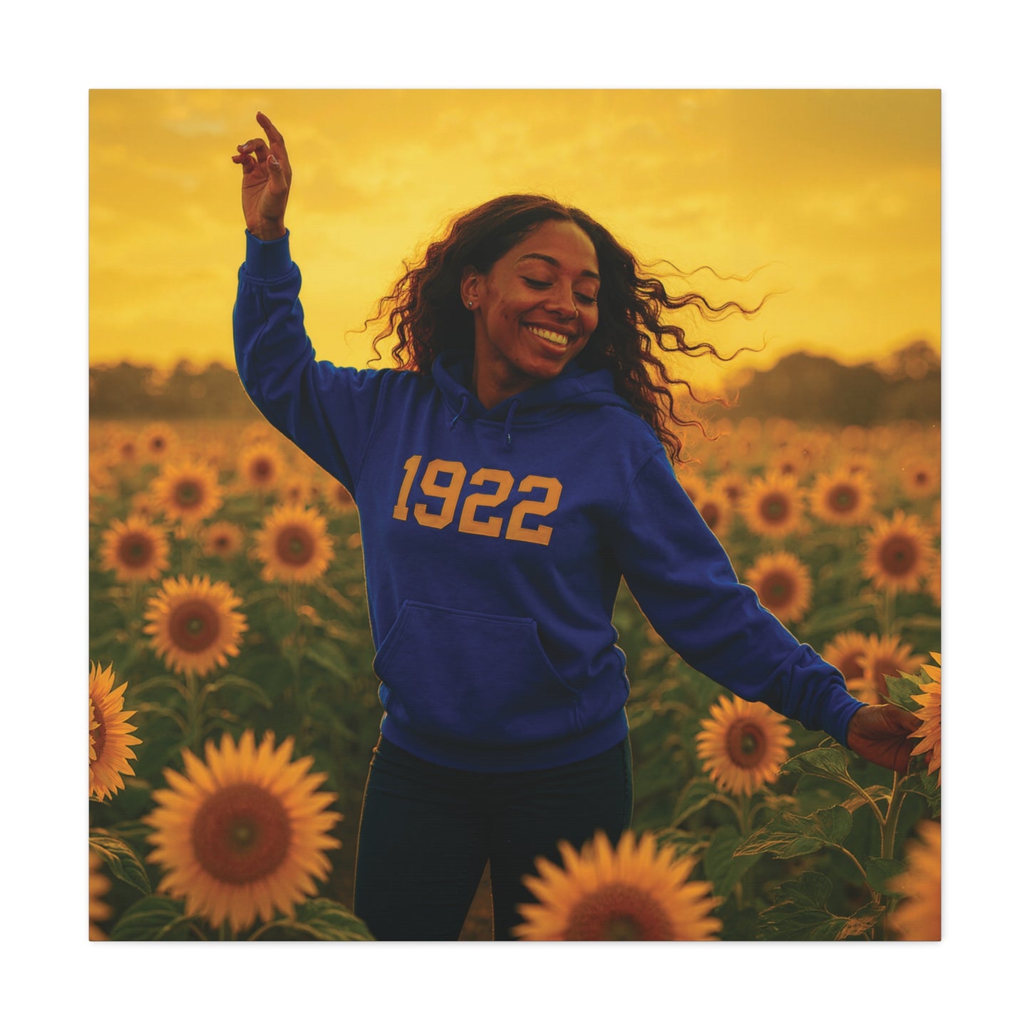 Hoodie Sunlit Sister of 1922 royal blue & gold