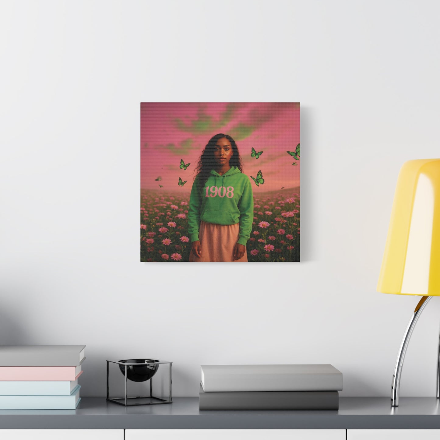 Hoodie green & pink sister of 1908 Garden of Grace