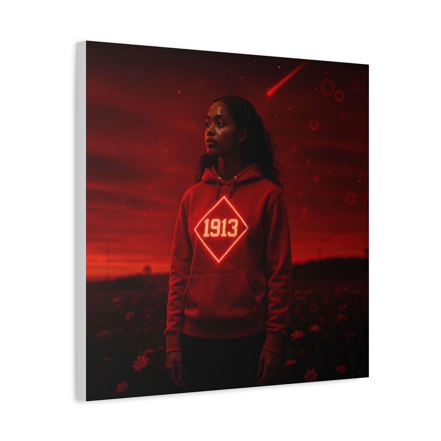 Crimson & cream hoodie Flame of Change sister of 1913
