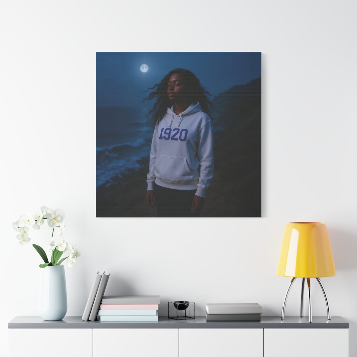 Hoodie reflections of the ocean sister of 1920 white & royal blue