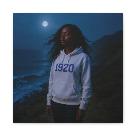 Hoodie reflections of the ocean sister of 1920 white & royal blue