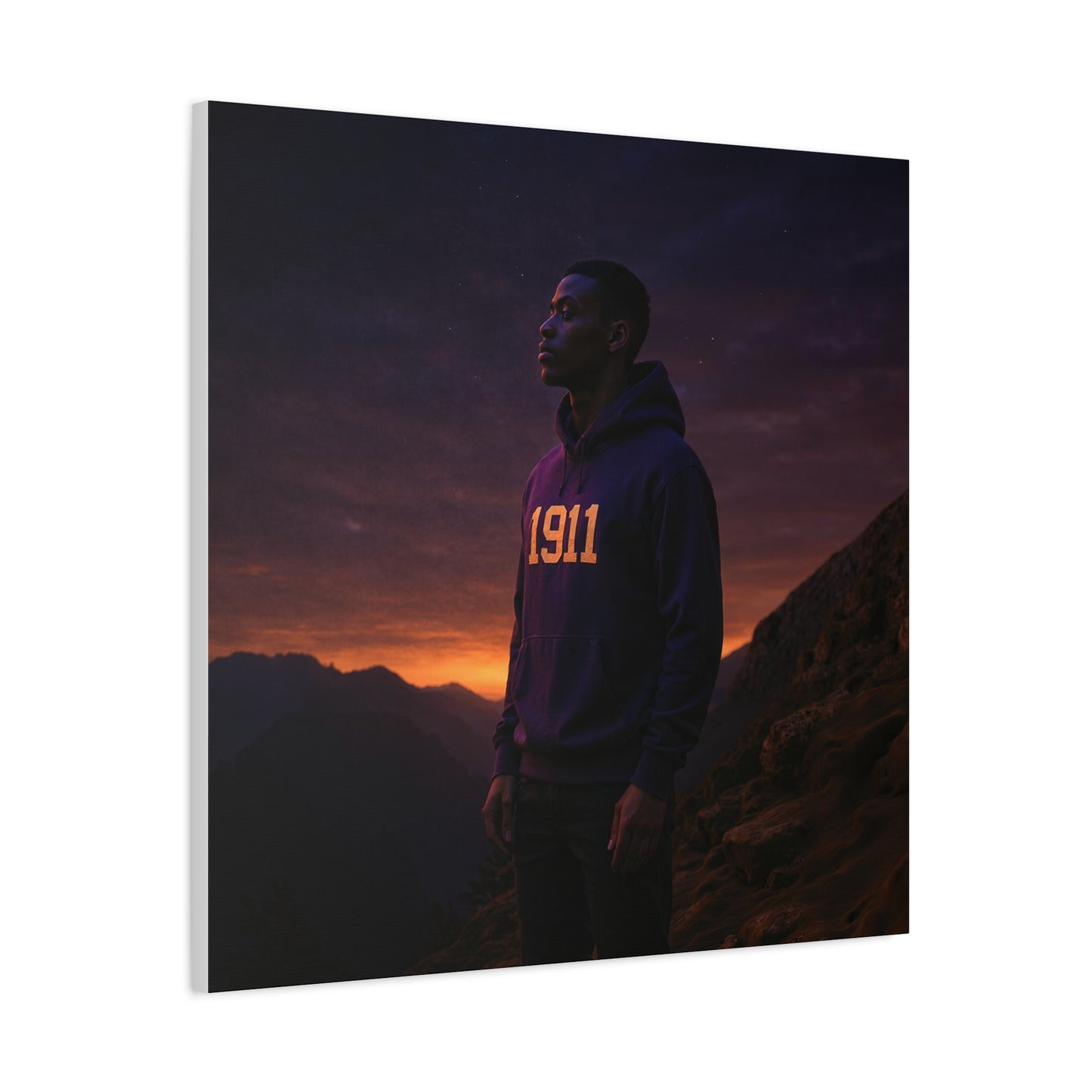 Purple & gold hoodie nightfall mountain watcher brother of 1911