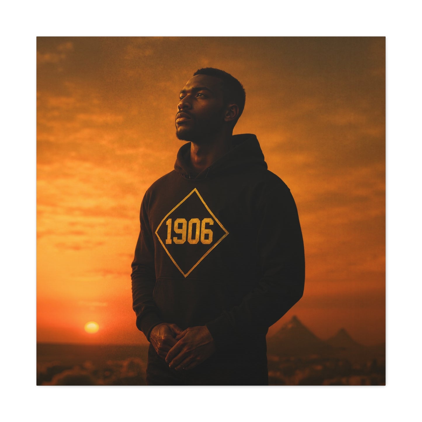Hoodie brother of 1906 black & gold pyramid lights