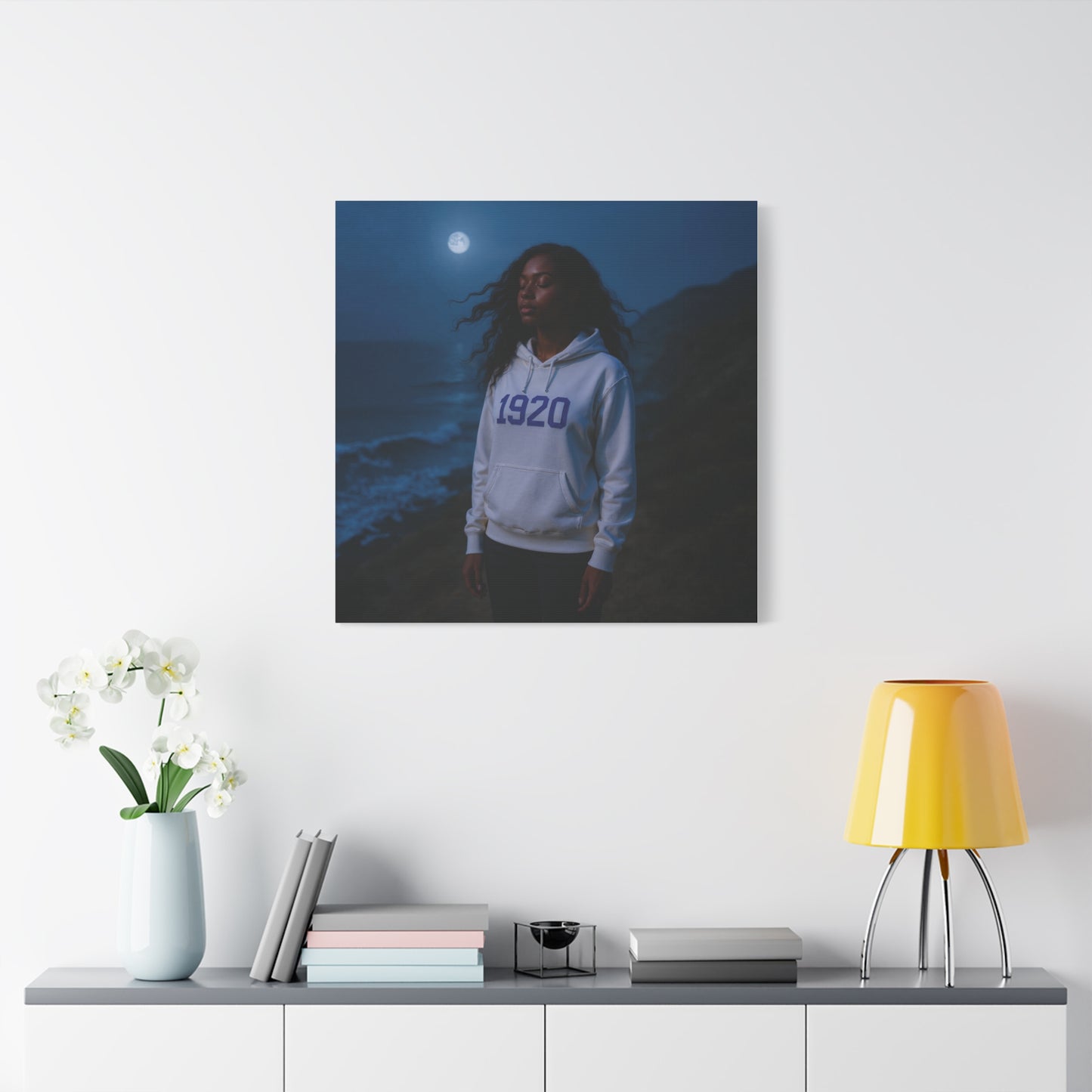 Hoodie reflections of the ocean sister of 1920 white & royal blue