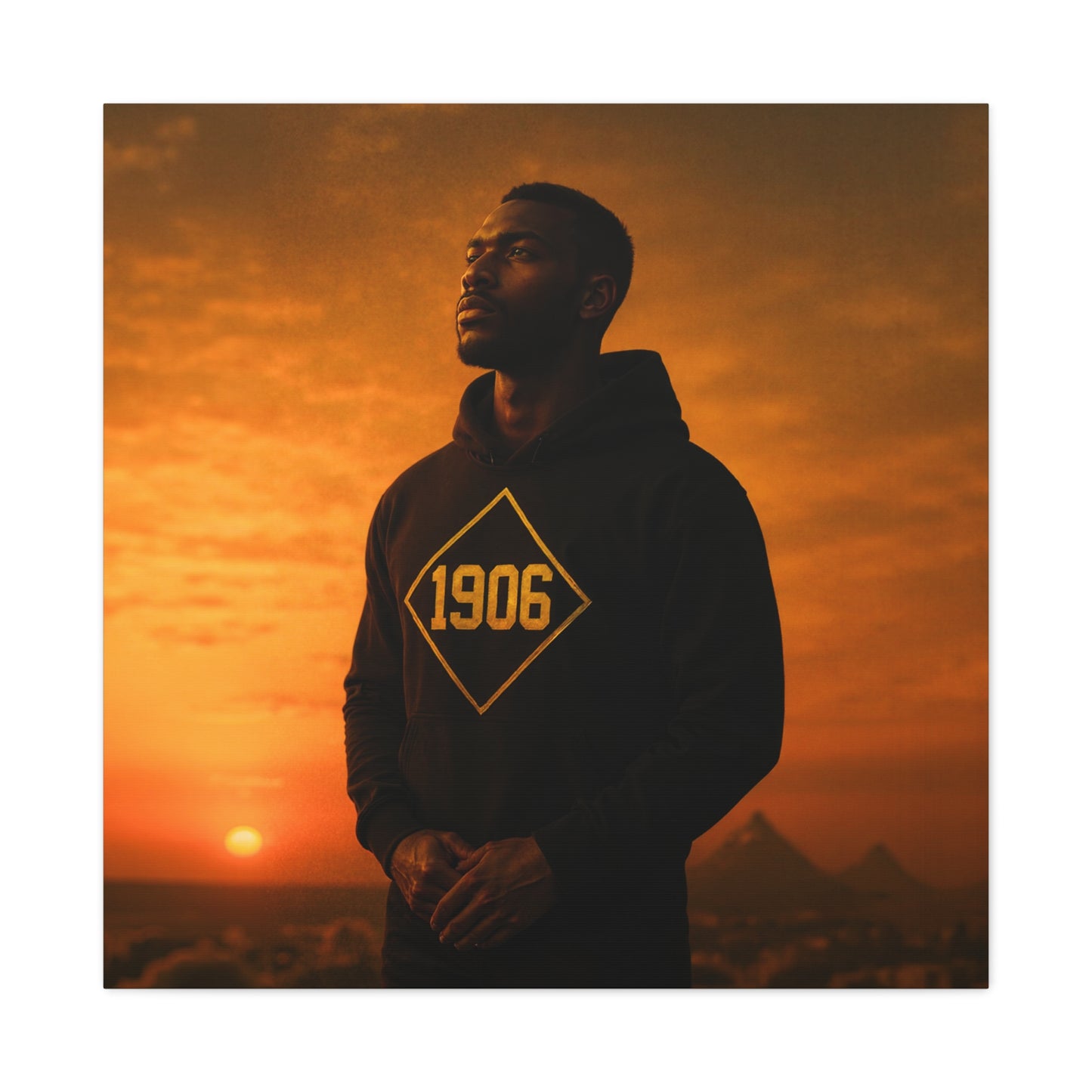 Hoodie brother of 1906 black & gold pyramid lights