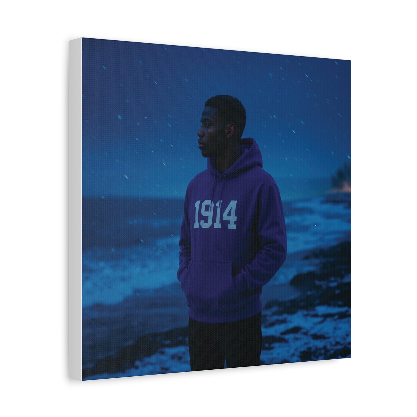 Royal blue & white hoodie Ice ocean winds brother of 1914