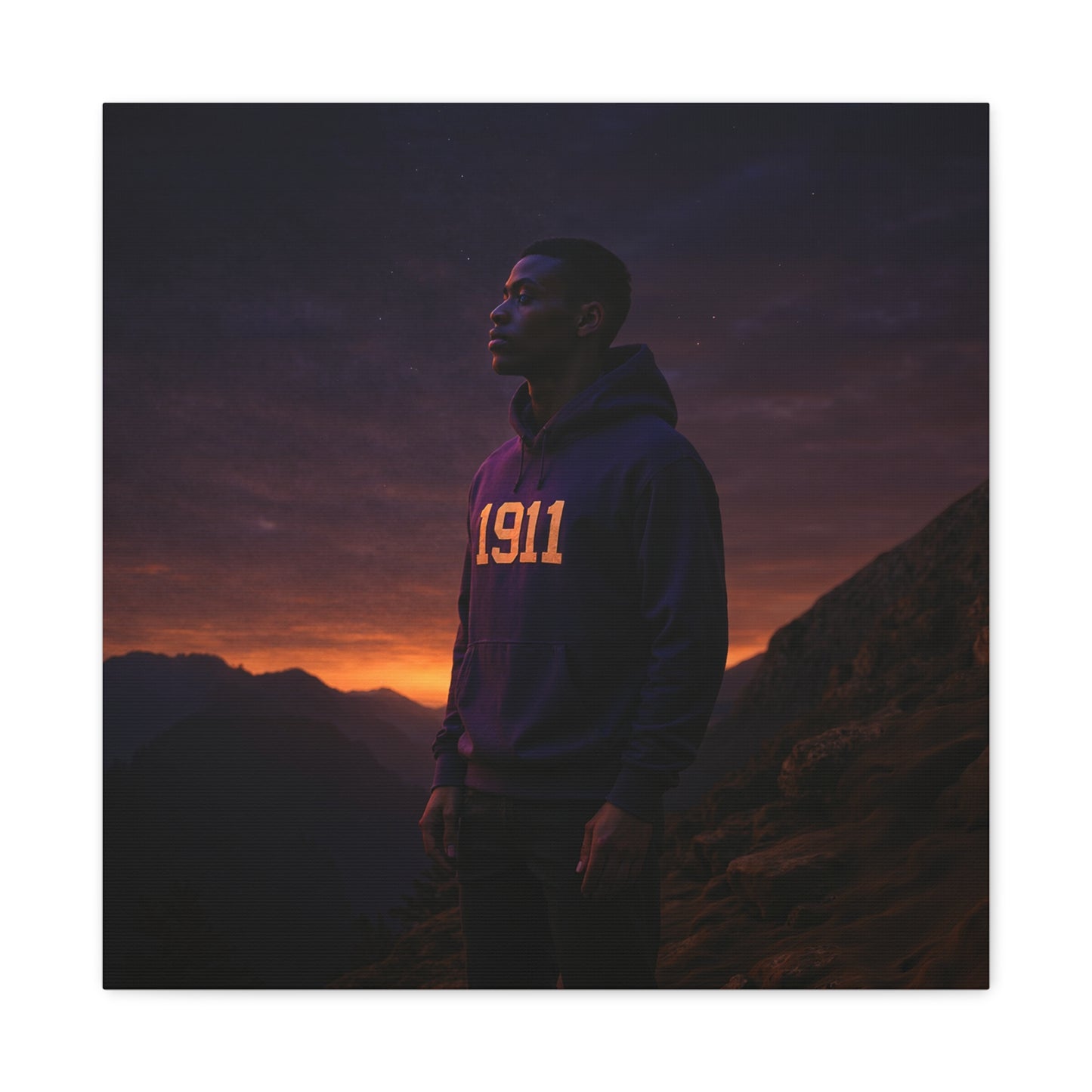 Purple & gold hoodie nightfall mountain watcher brother of 1911