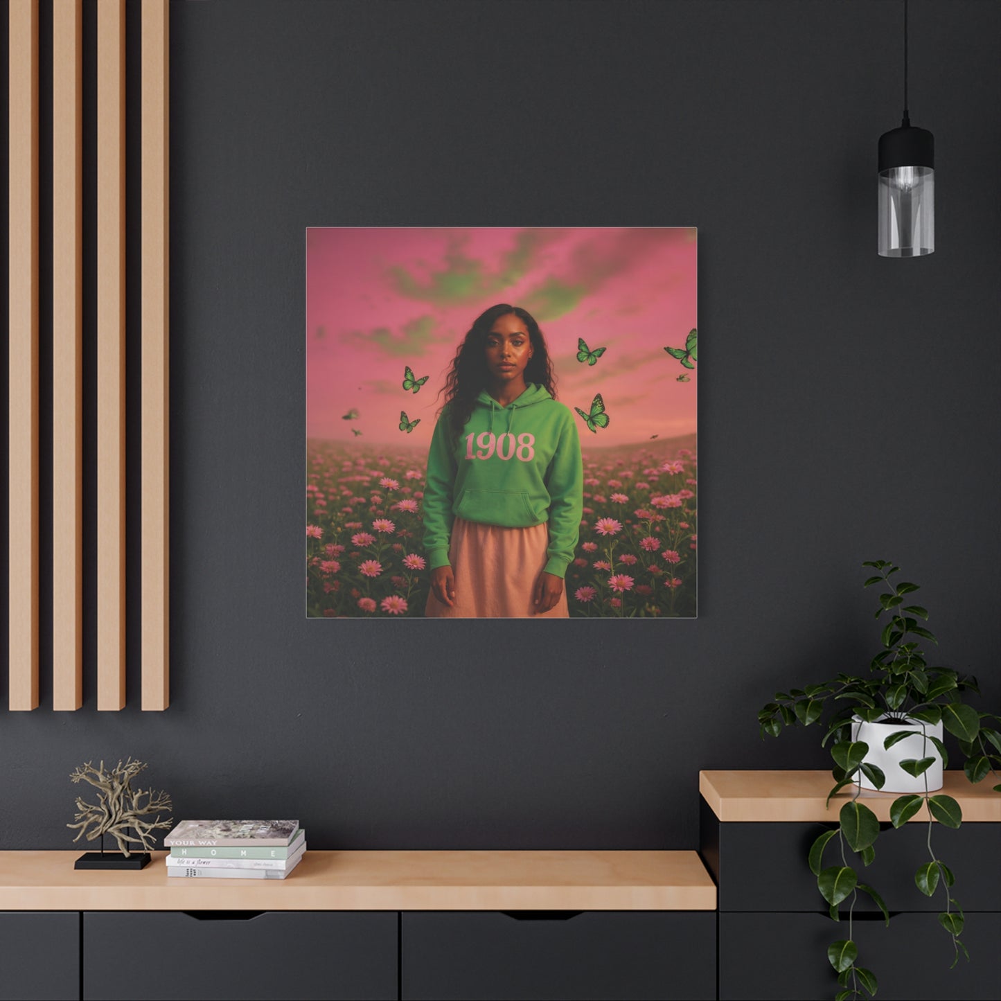 Hoodie green & pink sister of 1908 Garden of Grace