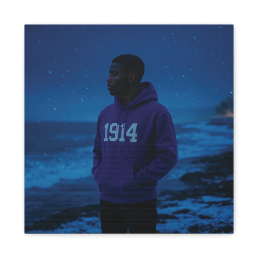 Royal blue & white hoodie Ice ocean winds brother of 1914