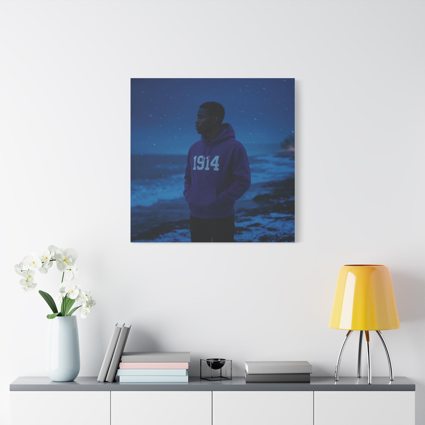 Royal blue & white hoodie Ice ocean winds brother of 1914