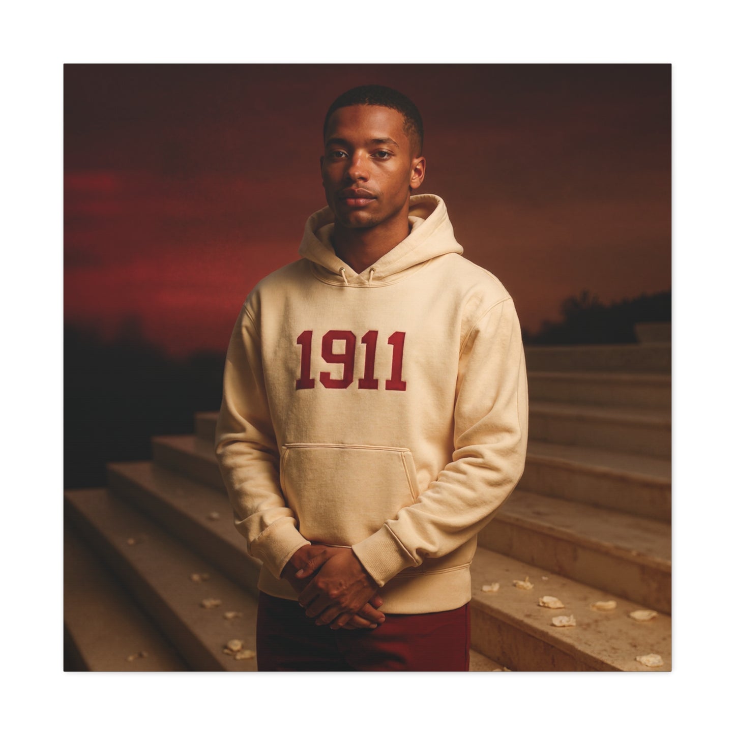 Hoodie cream & crimson twilight leader brother of 1911