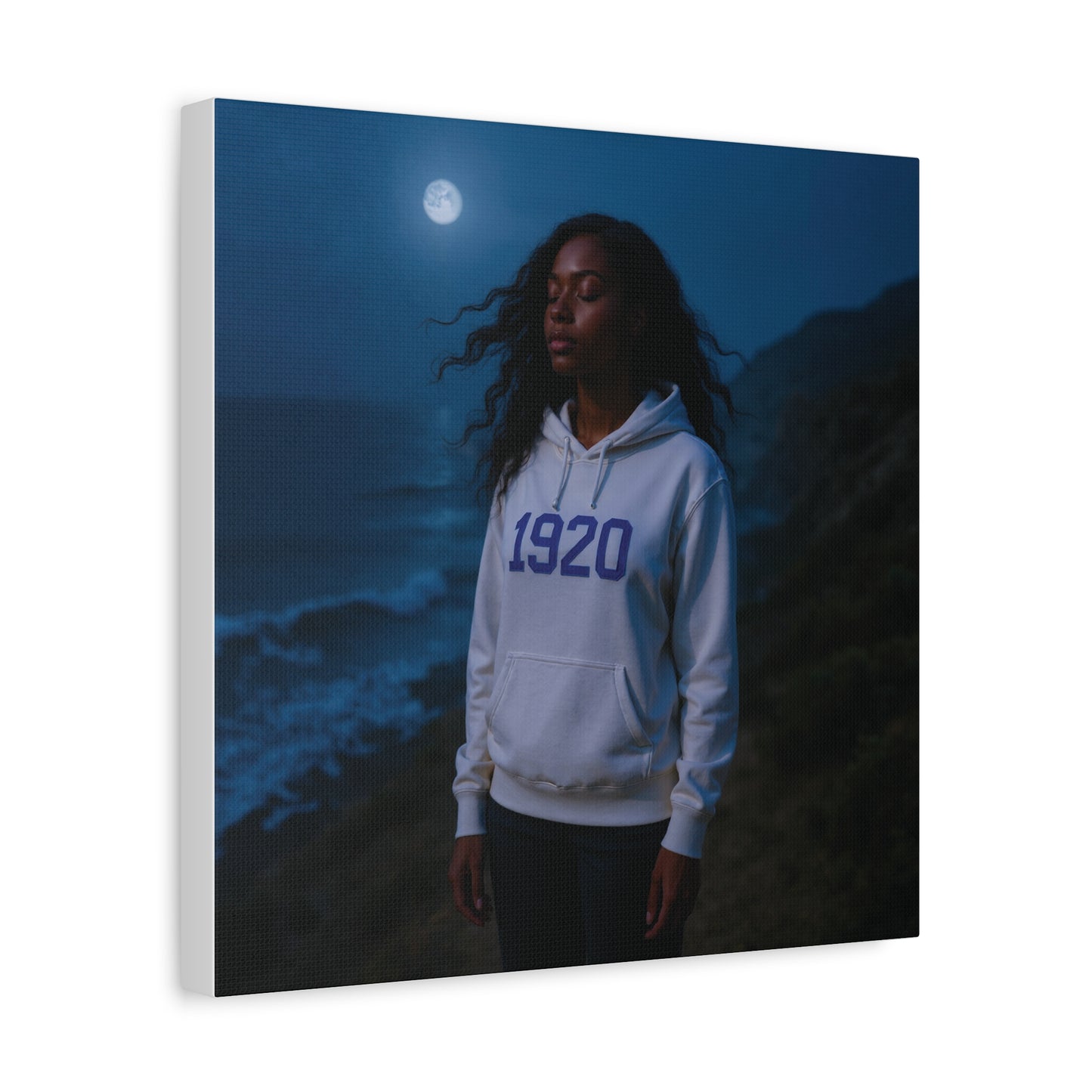 Hoodie reflections of the ocean sister of 1920 white & royal blue