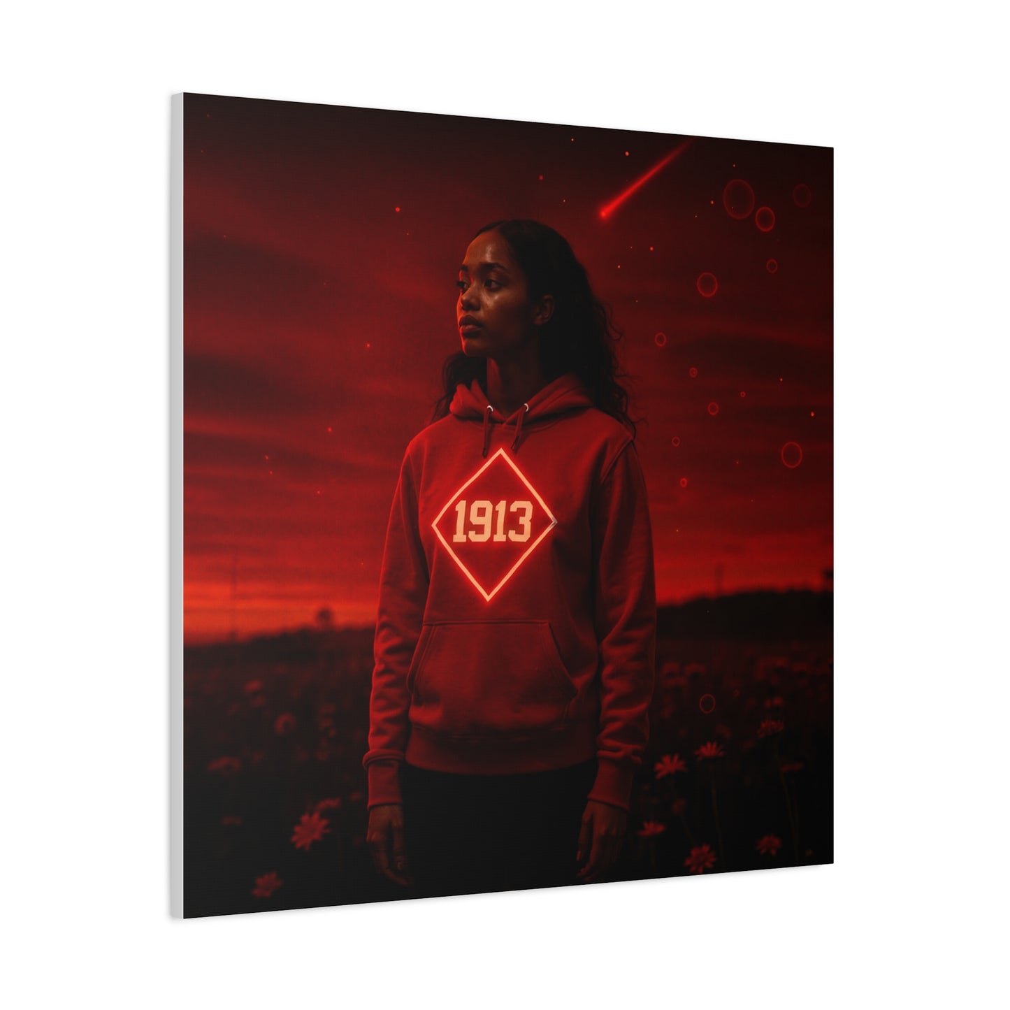 Crimson & cream hoodie Flame of Change sister of 1913