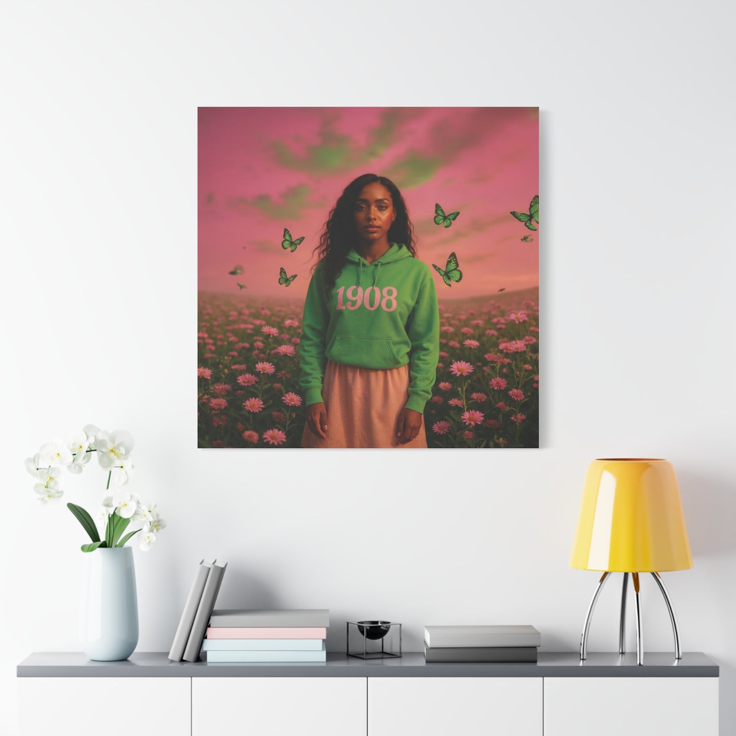Hoodie green & pink sister of 1908 Garden of Grace