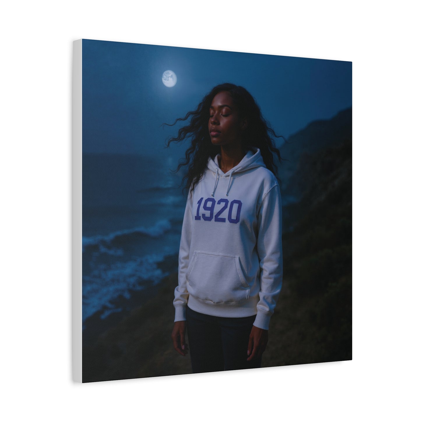 Hoodie reflections of the ocean sister of 1920 white & royal blue