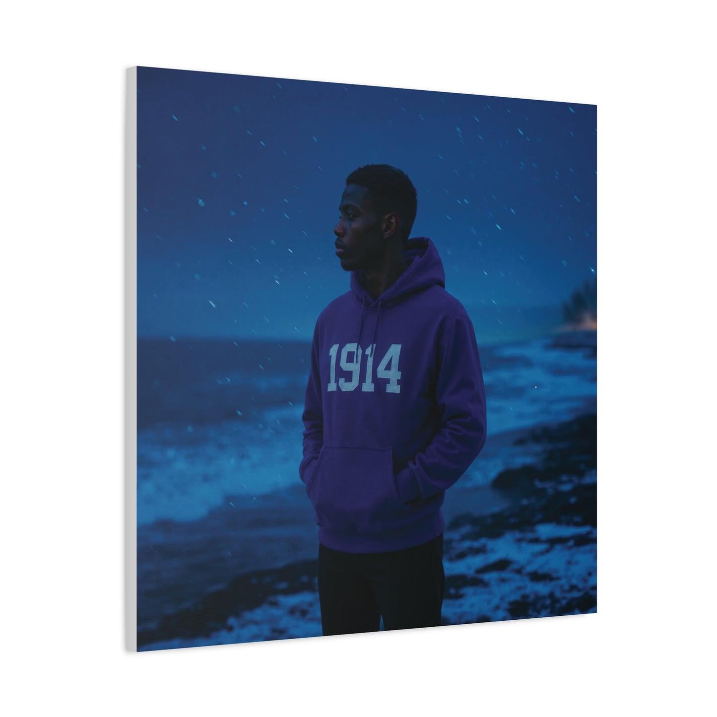 Royal blue & white hoodie Ice ocean winds brother of 1914