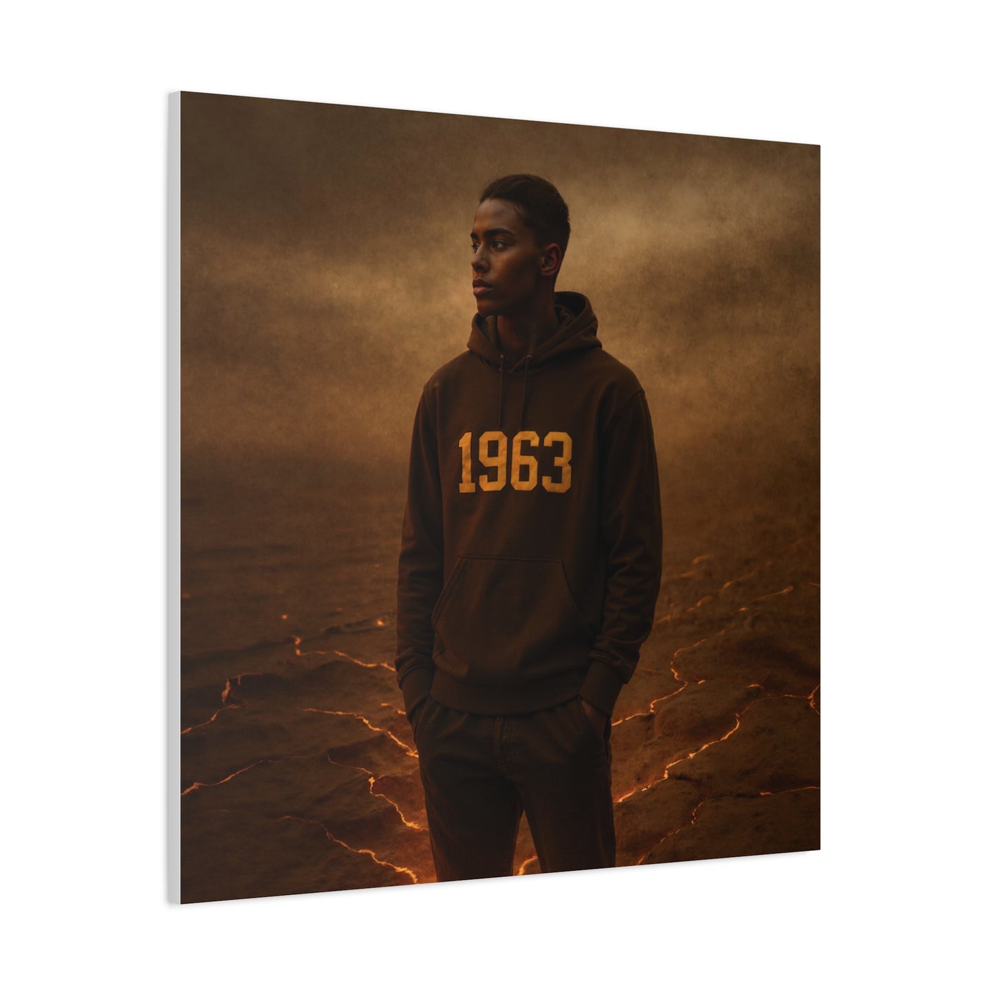 Brown & gold Hoodie resilient fire warrior brother of 1963